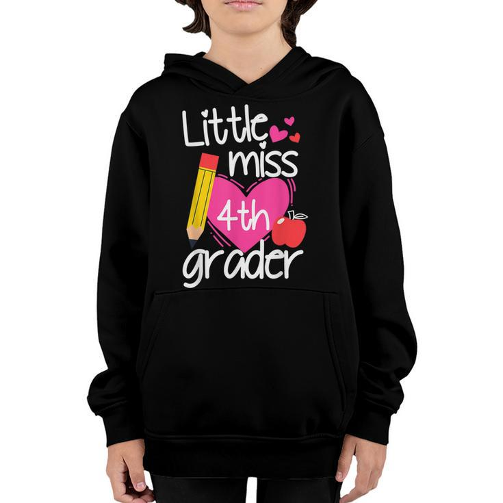Little Miss 4Th Grade First Day Of Hello 4Th Grade Girls  Youth Hoodie