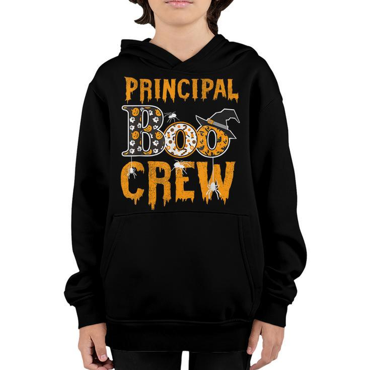 Principal Teacher Boo Crew Halloween Principal Teacher  Youth Hoodie