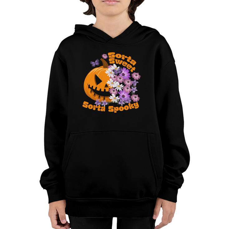 Pumpkin Daisy Sorta Sweet Sorta Spooky Halloween Youth Hoodie