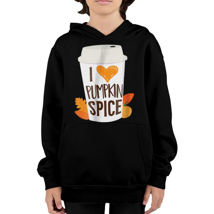 Pumpkin Spice Coffee Latte Fall Autumn Season And Halloween Youth Hoodie