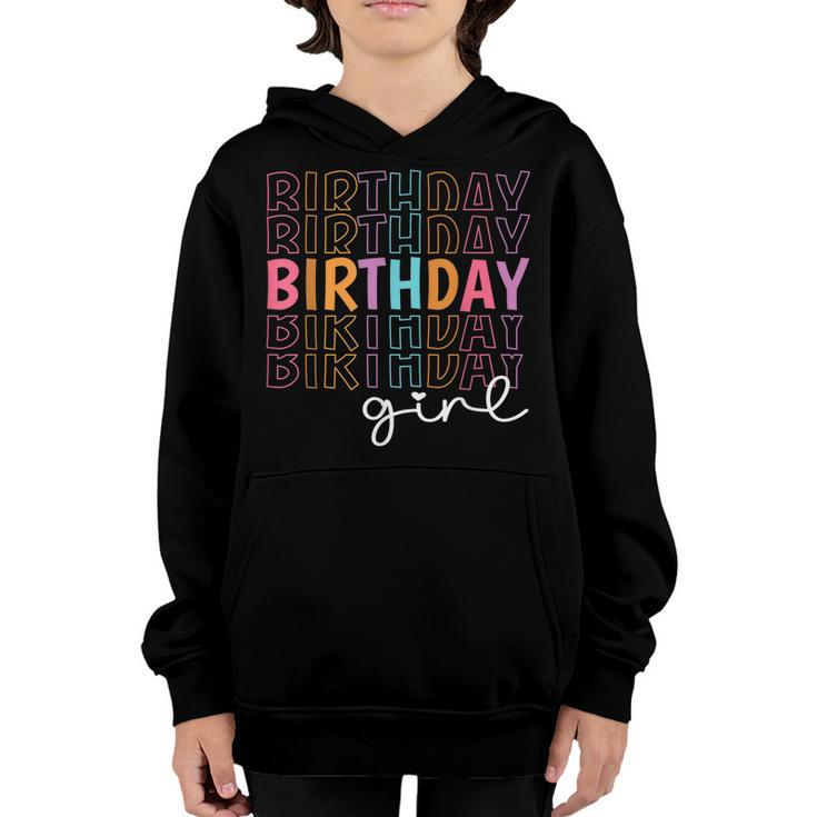 Retro Birthday Girl Party  For Princess Girl Birthday  Youth Hoodie