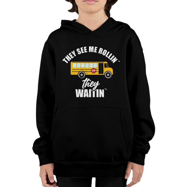 School Bus Driver Awesome School Bus Driver Gift Graphic Design Printed Casual Daily Basic Youth Hoodie