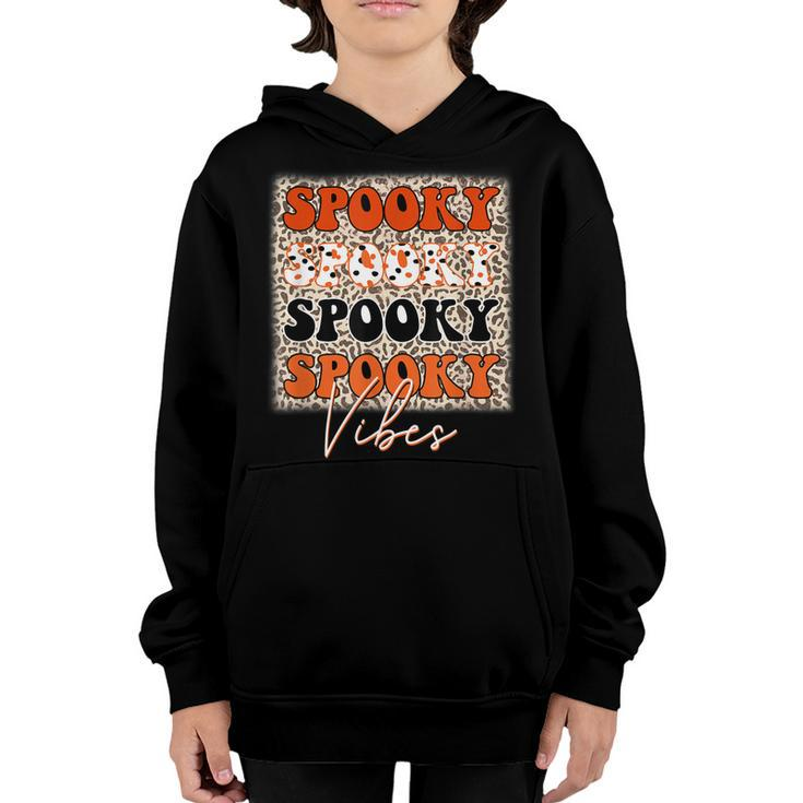 Spooky Vibes Halloween  Spooky Leopard Pattern Autumn  Youth Hoodie