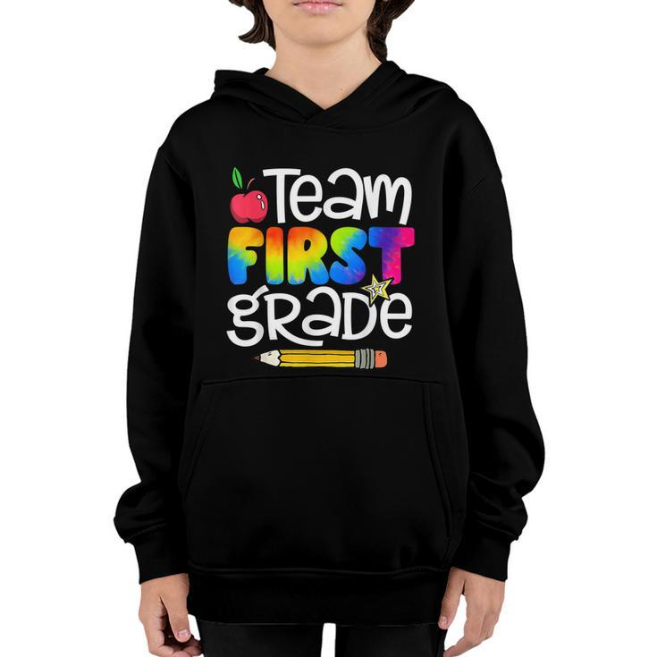 Team First Grade Tie Dye Back To School Youth Hoodie