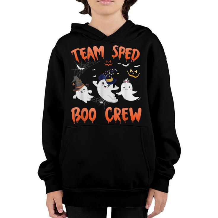Team Sped Boo Crew Halloween Ghost Sped Special Ed Teacher  Youth Hoodie