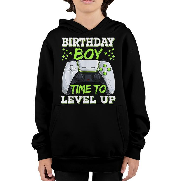 Time To Level Up  For Boys Gamer Birthday Boy  Youth Hoodie