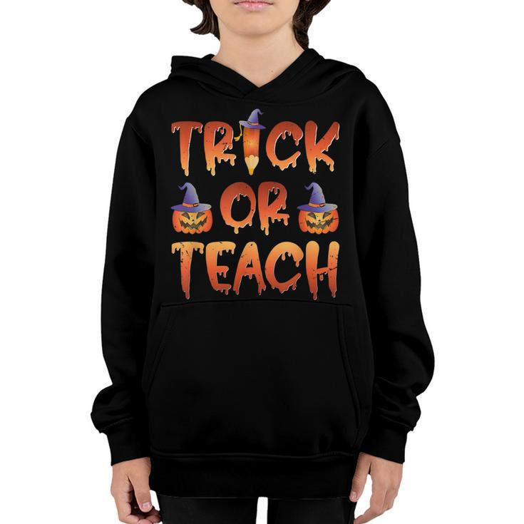 Trick Or Teach  Cute Halloween Costume School Teacher  Youth Hoodie