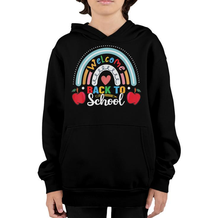 Welcome Back To School Rainbow First Day Of School Teachers Youth Hoodie