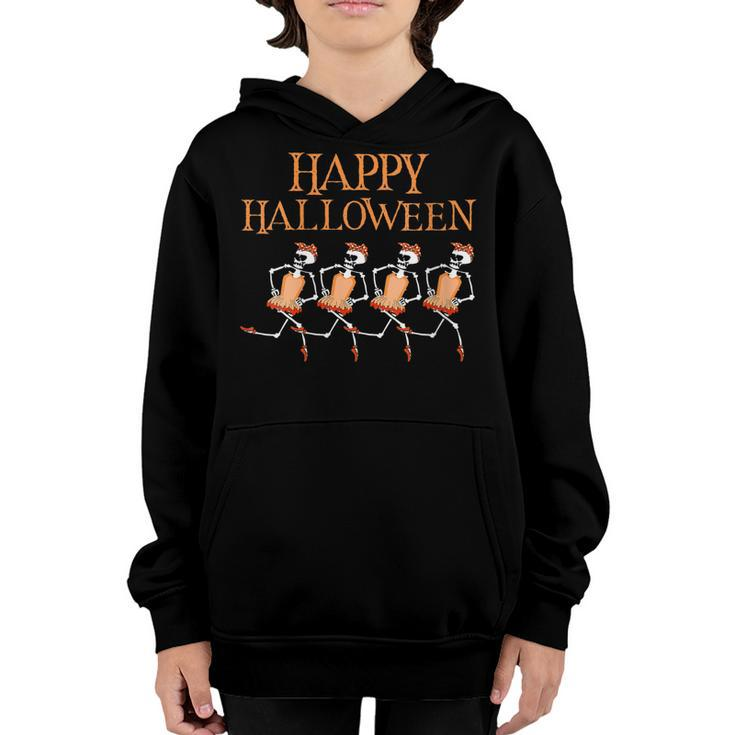 Womens Happy Costumes Halloween Skeleton Dancing Ballet Funny Gift Youth Hoodie