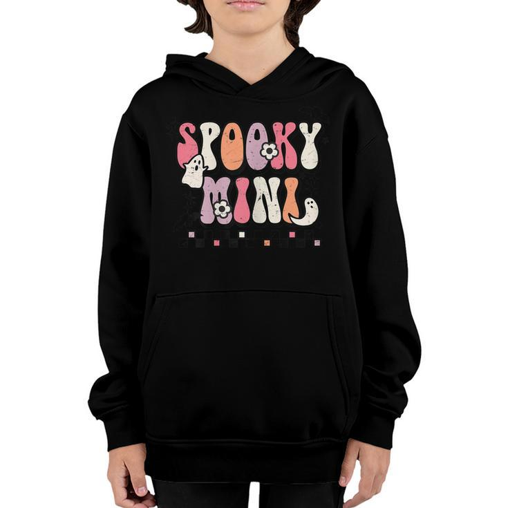 Womens Spooky Mini Cool Mini Funny Floral Ghost Halloween Vibes  Youth Hoodie