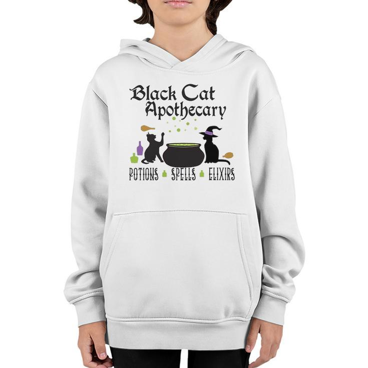 Black Cat Apothecary Halloween Gift Potions Spells Elixers Youth Hoodie