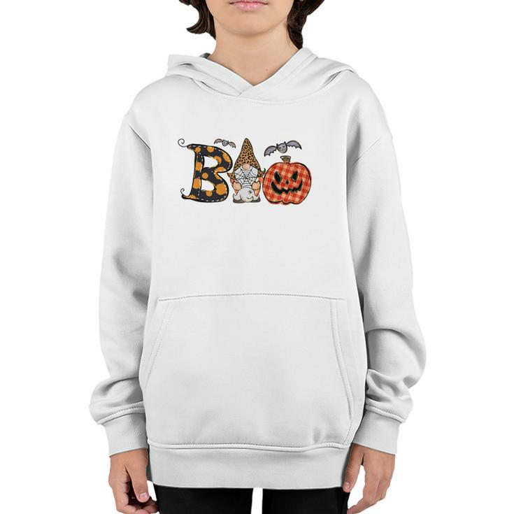 Boo Creww Gnomes Leopard Funny Halloween Youth Hoodie