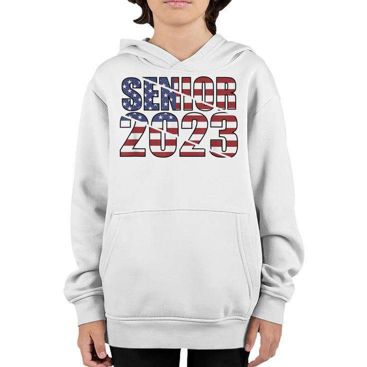 Class Of 2023 Usa Senior 2023 American Flag  Youth Hoodie
