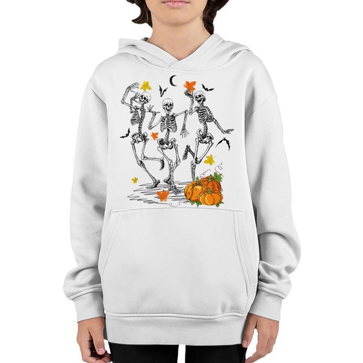 Funny Skeletons Dancing Halloween Dancing  Youth Hoodie