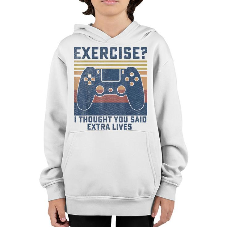 Gamer Merch Boys Funny Video Game Controller Extra Lives  Youth Hoodie
