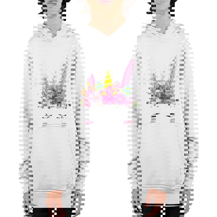 Happy Easter Unicorn Bunny Girls Kids Easter Eggs Kids Girls Youth Hoodie