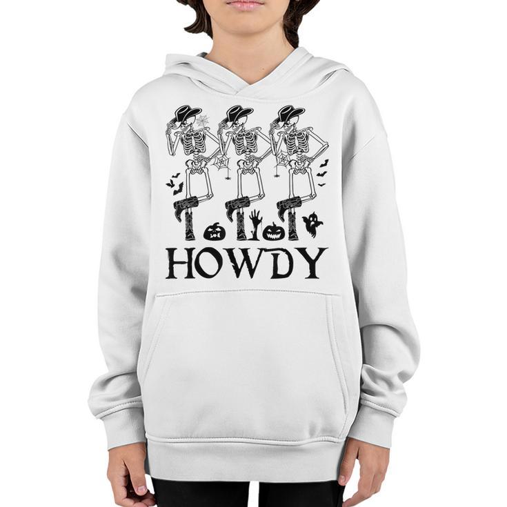 Howdy Cowboy Dancing Skeleton Cowboy Halloween  Youth Hoodie