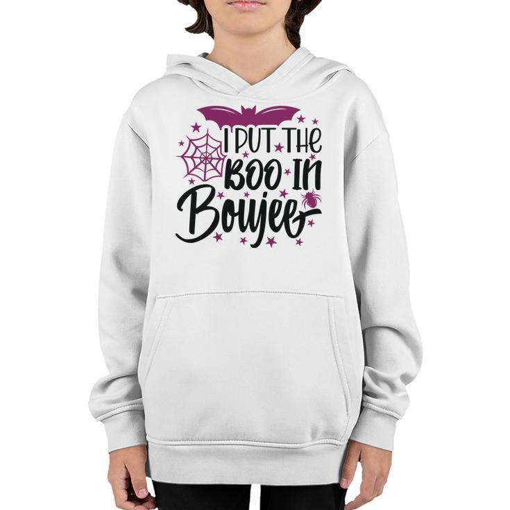 I Put The Boo In Boujee Bat Halloween Youth Hoodie