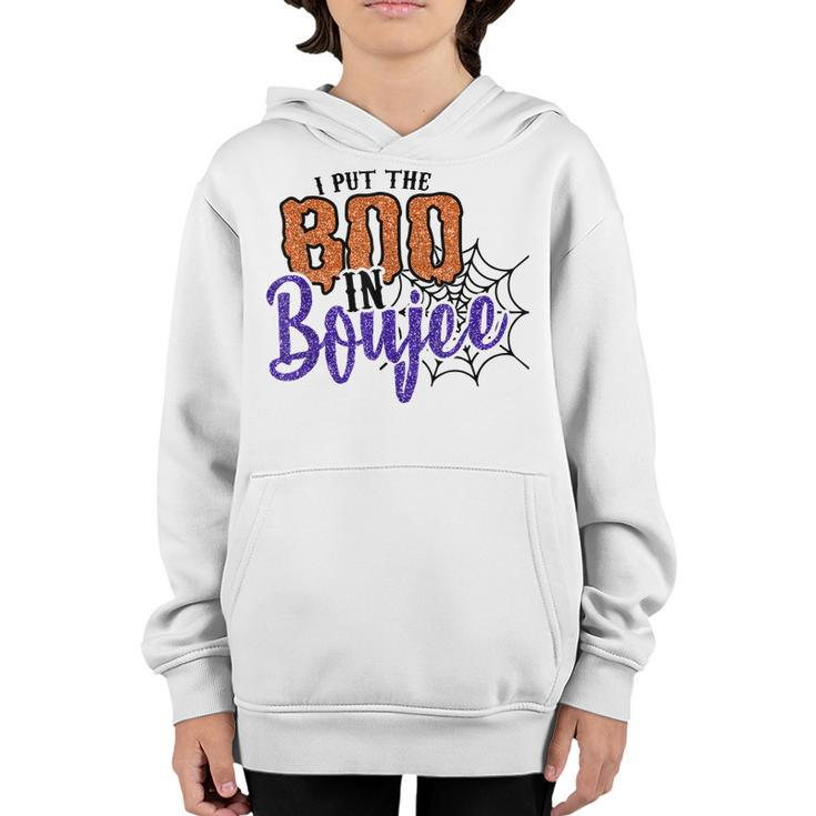 I Put The Boo In Boujee Funny Halloween Youth Hoodie