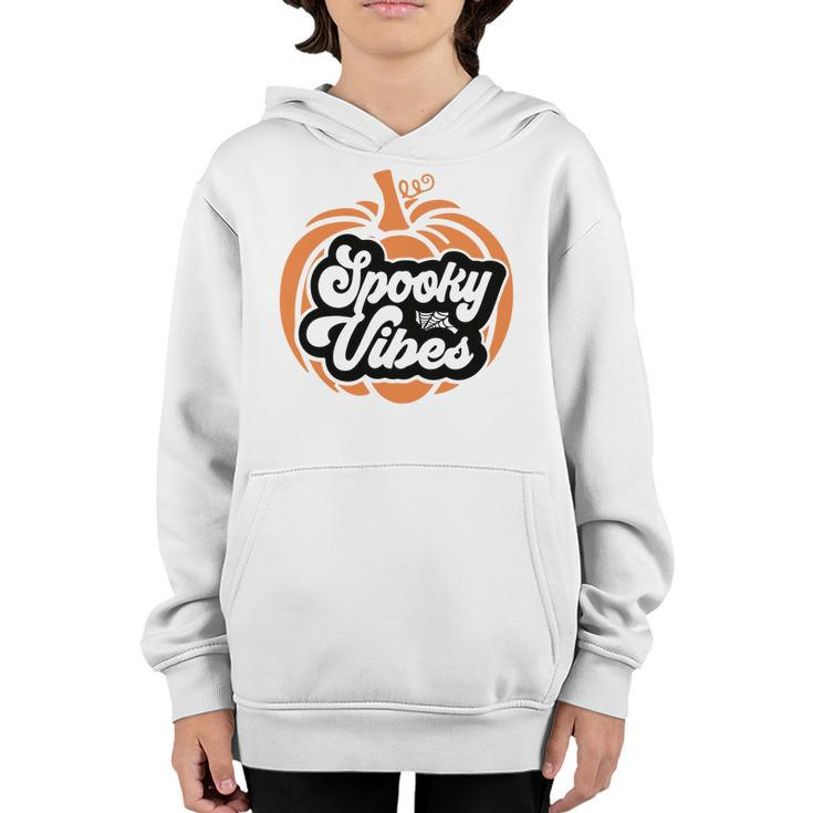 Pumpkin Thick Thights And Spooky Vibes Halloween Youth Hoodie