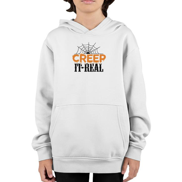 Spider Creep It Real Happy Halloween Youth Hoodie