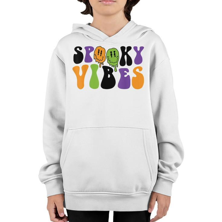 Spooky Vibes Dripping Smile Face Funny Halloween Night Party  Youth Hoodie