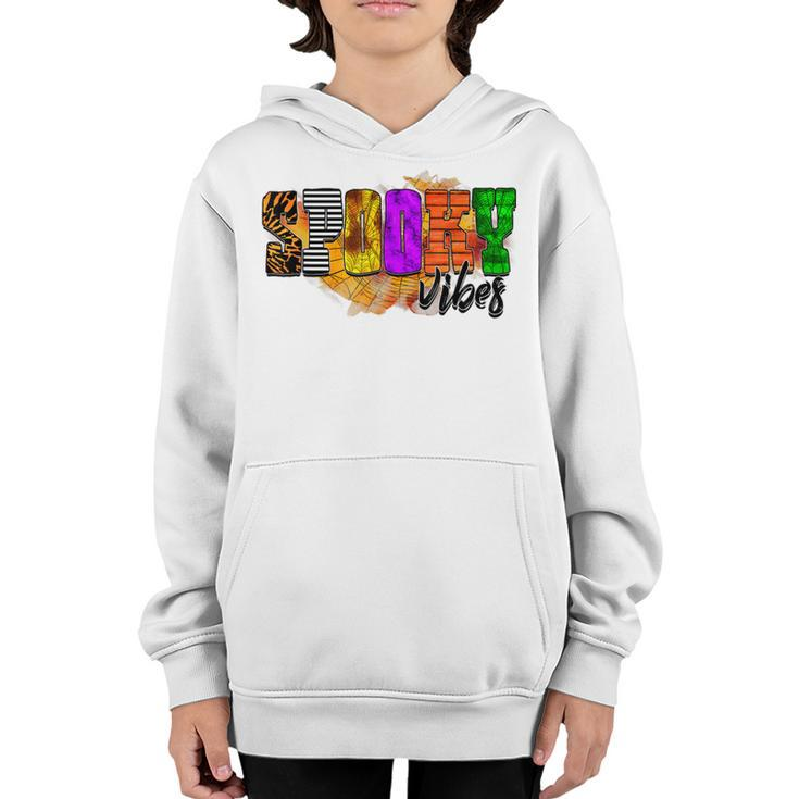 Spooky Vibes Funny Group Matching Halloween Costume Youth Hoodie