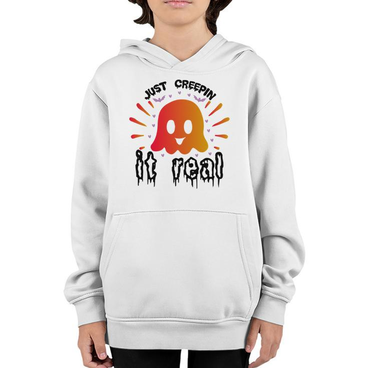 The Boos Just Creepin It Real Halloween Youth Hoodie