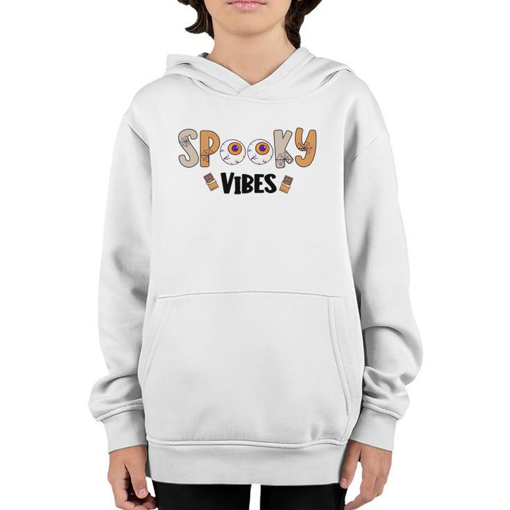Thick Thights And Spooky Vibes Monster Eyes Halloween Youth Hoodie