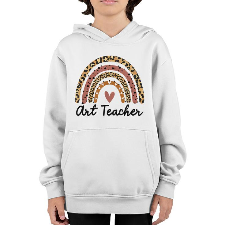 Art Teacher Rainbow Leopard Funny Teacher Gift School Youth Hoodie