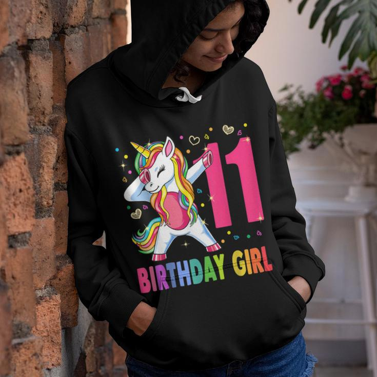 11 Year Old Unicorn Dabbing 11Th Birthday Girl Unicorn Party Youth Hoodie