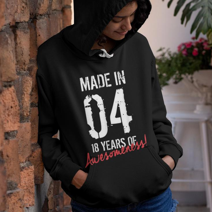 18Th Birthday Boys Girls Awesome Since 2004 18 Year Old Youth Hoodie