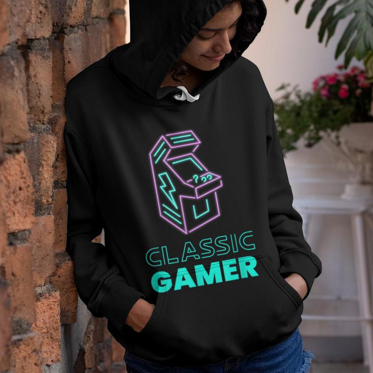 70S 80S 90S Vintage Retro Arcade Video Game Old School Gamer V6 Youth Hoodie
