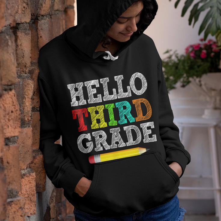 Back To School Hello 3Rd Grade Kids Teacher Student Youth Hoodie