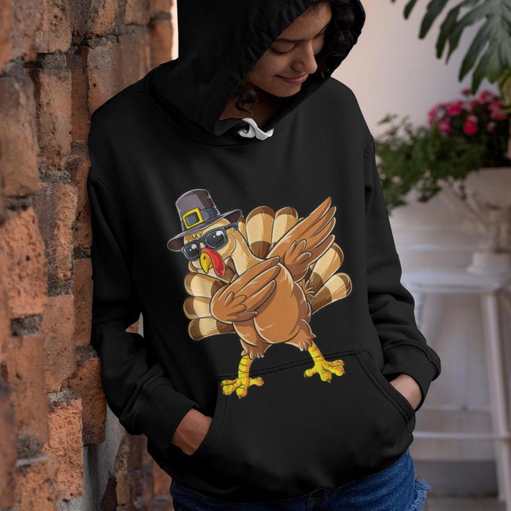 Dabbing Turkey Thanksgiving Day Pilgrim Boys Girls Funny Dab Youth Hoodie Thegiftio UK