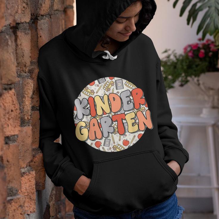 Groovy Kindergarten Vibes Retro Teachers Kids Back To School Youth Hoodie