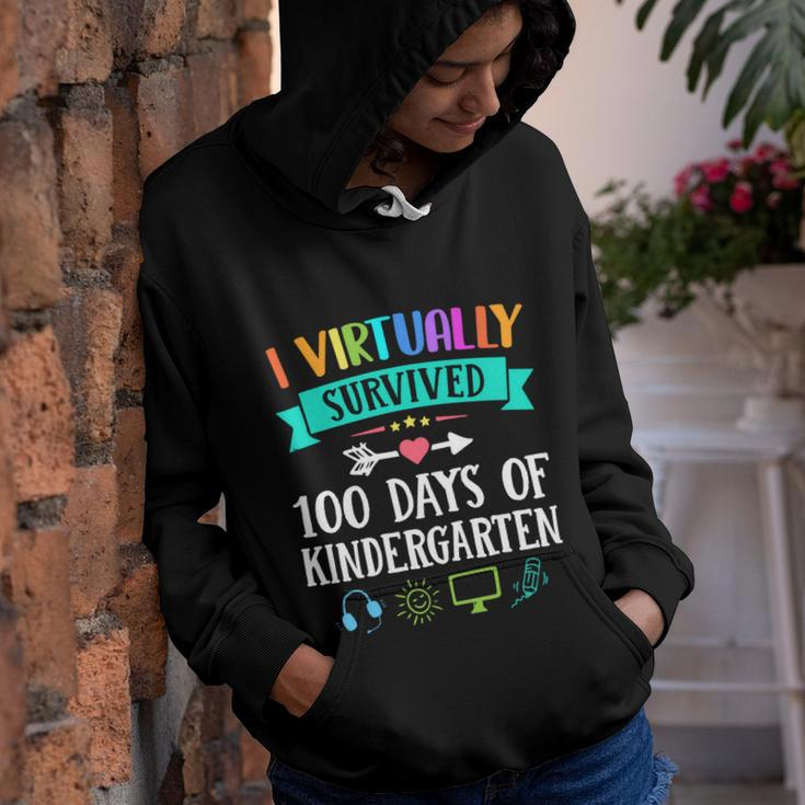 I Virtually Survived 100 Days Of Kindergarten Teacher Kids Meaningful Gift Youth Hoodie