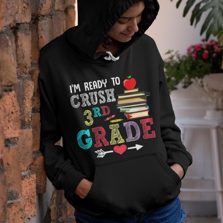 Kids Ready To Crush 3Rd Grade Girls Kids Cute Back To School Youth Hoodie