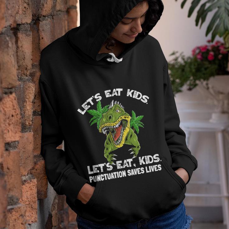 Lets Eat Kids Punctuation Saves Lives Teacher Funny Grammar Gift Youth Hoodie