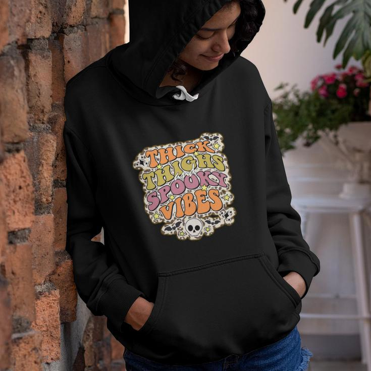 Thick Thights And Spooky Vibes Happy Funny Halloween Youth Hoodie
