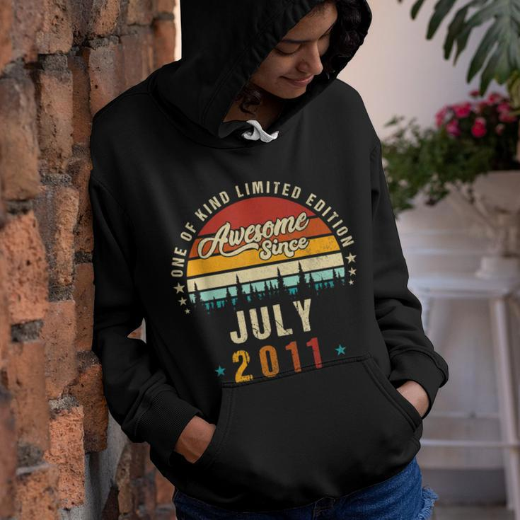 Vintage 11Th Birthday Awesome Since July 2011 Epic Legend Youth Hoodie