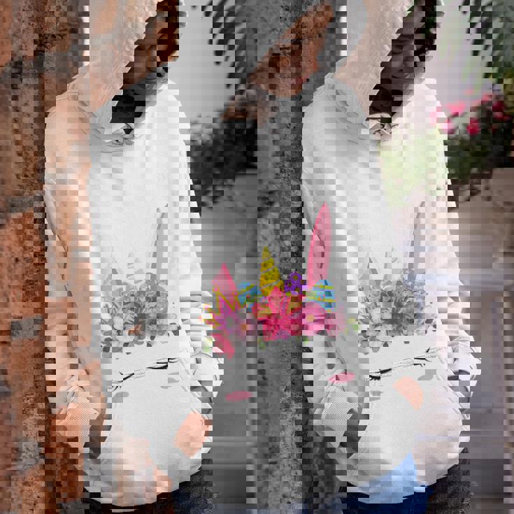 Happy Easter Unicorn Bunny Girls Kids Easter Eggs Kids Girls Youth Hoodie