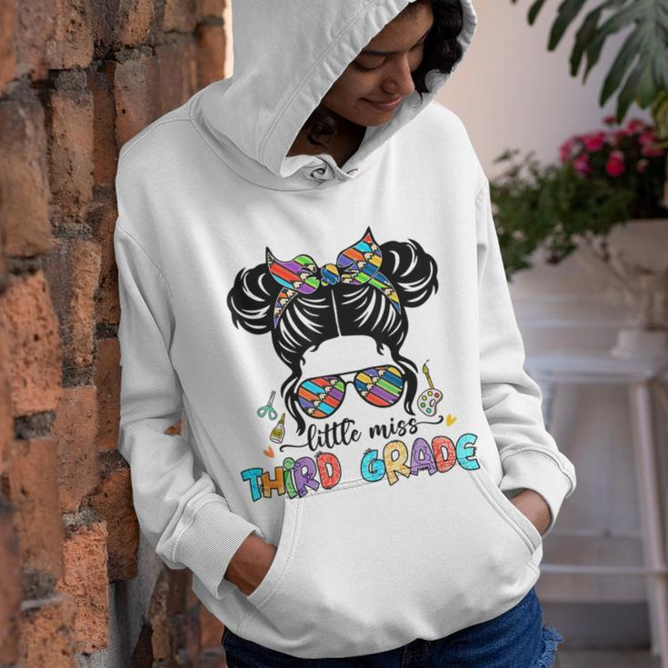 Little Miss Third Grade Funny Messy Bun Back To School V2 Youth Hoodie