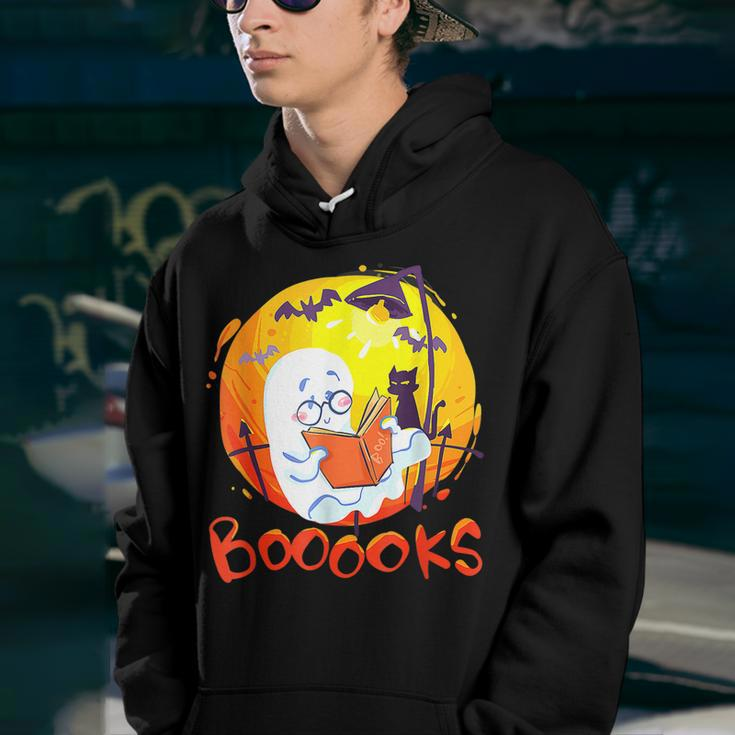 Booooks Ghost Funny Halloween Teacher Book Library Reading Youth Hoodie