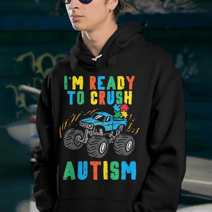 Kids Monster Truck Ready To Crush Autism Awareness Toddler Boys Youth Hoodie