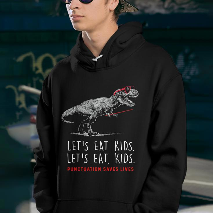 Lets Eat Kids Gift Punctuation Saves Lives Funny Grammar Funny Gift Youth Hoodie