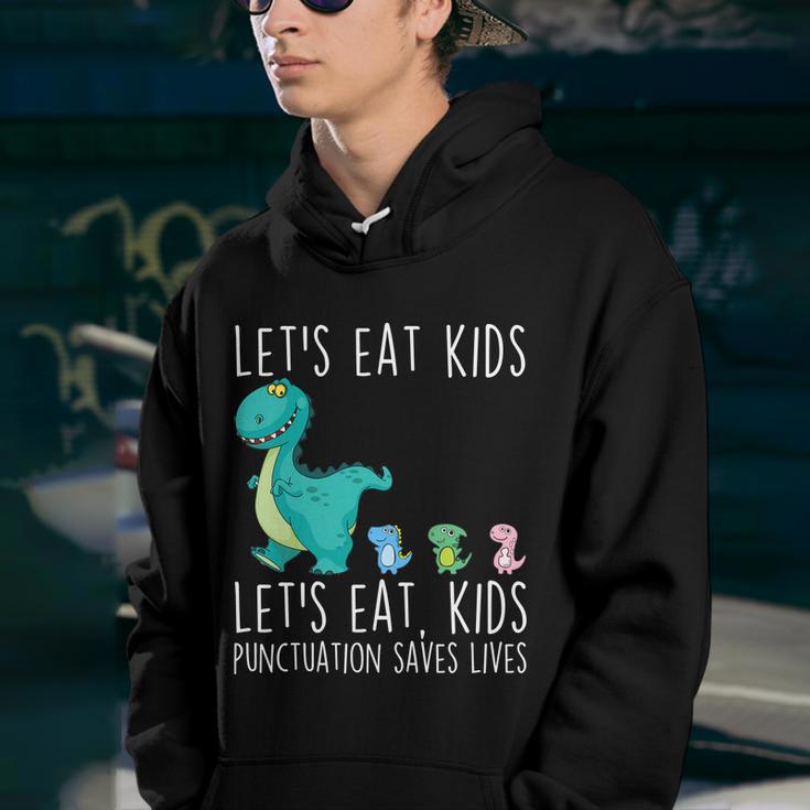 Lets Eat Kids Punctuation Saves Lives Grammar Teacher Funny Great Gift Youth Hoodie