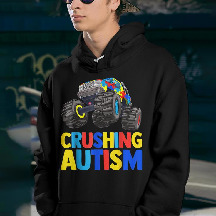 Monster Truck Crushing Austim Autism Awareness V2 Youth Hoodie