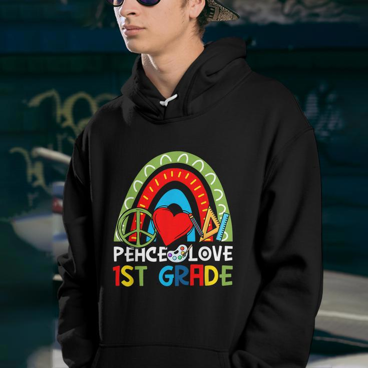 Rainbow Peace Love 1St Grade Back To School Boho Youth Hoodie