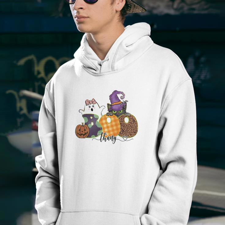 Boo Thang Boo Crew Cat Witch Funny Halloween Youth Hoodie